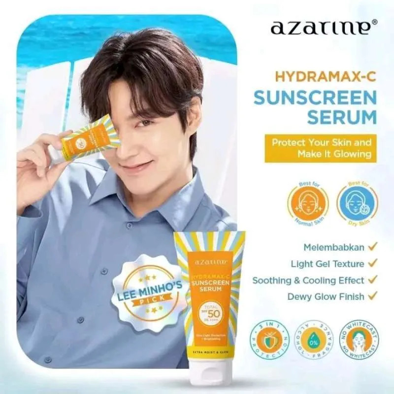 AZARINE Hydramax-C Sunscreen Serum 40ml / Merah Jingga Official - Gambar 3