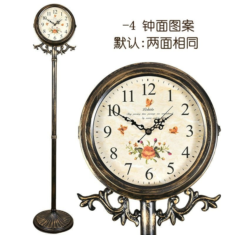 American Retro Large Living Room Mute the Grandfather Clock European ...