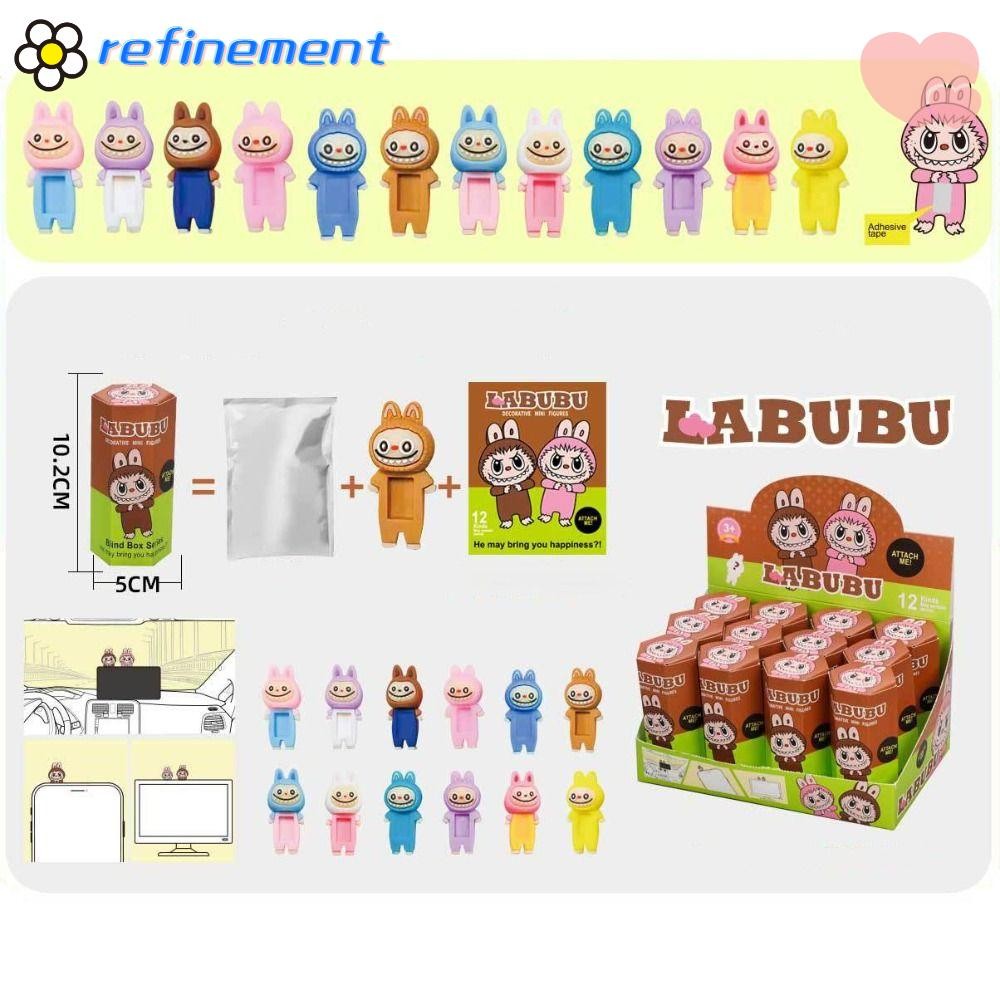 REFINEMENT 12Pcs/Box Labubu Box, PVC Moo Deng Box, Stitch Capybara ...