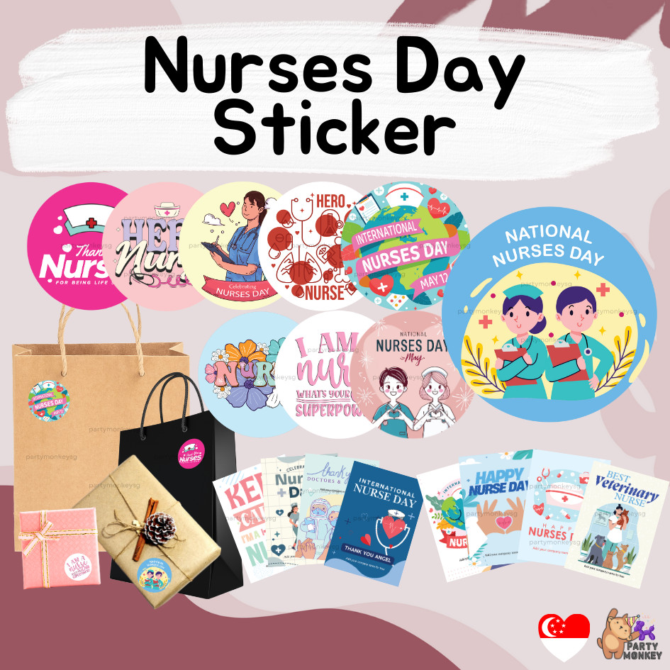PartyMonkey Nurses Day Sticker Custom Print Hospital Doctor Thank You ...