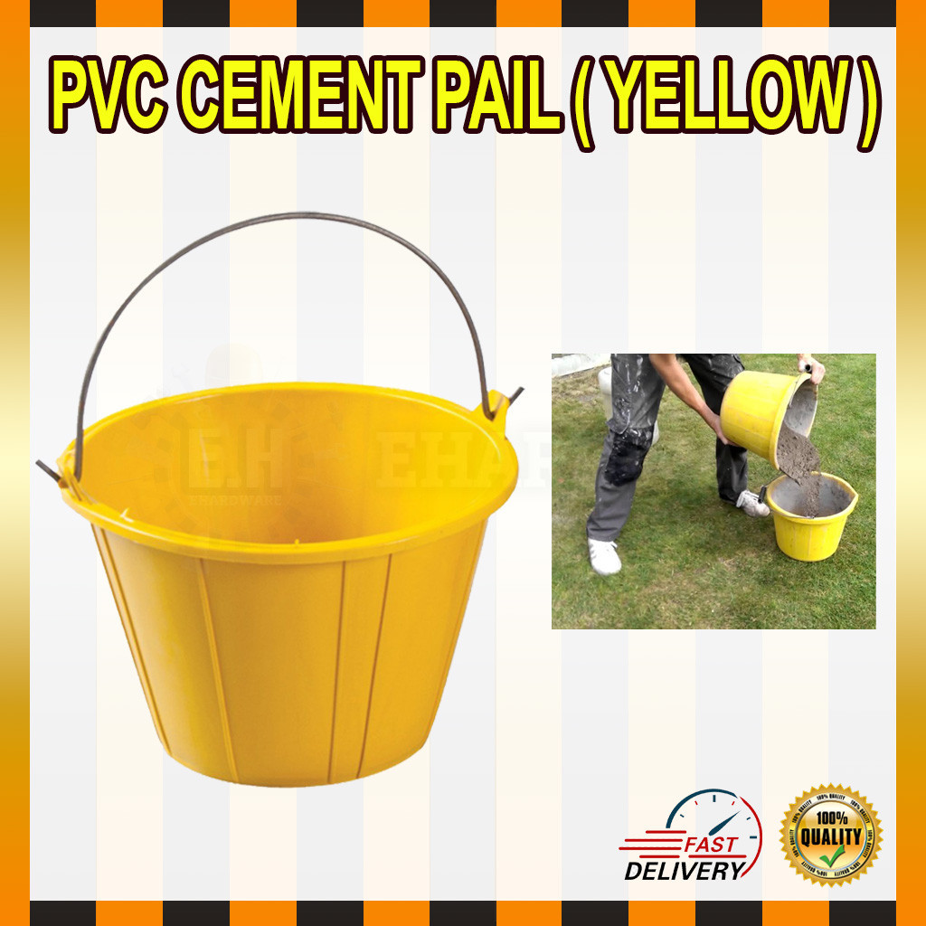 PVC Cement Pail ( YELLOW ) with IRON HANDLE / Tong Simen ( YELLOW ...