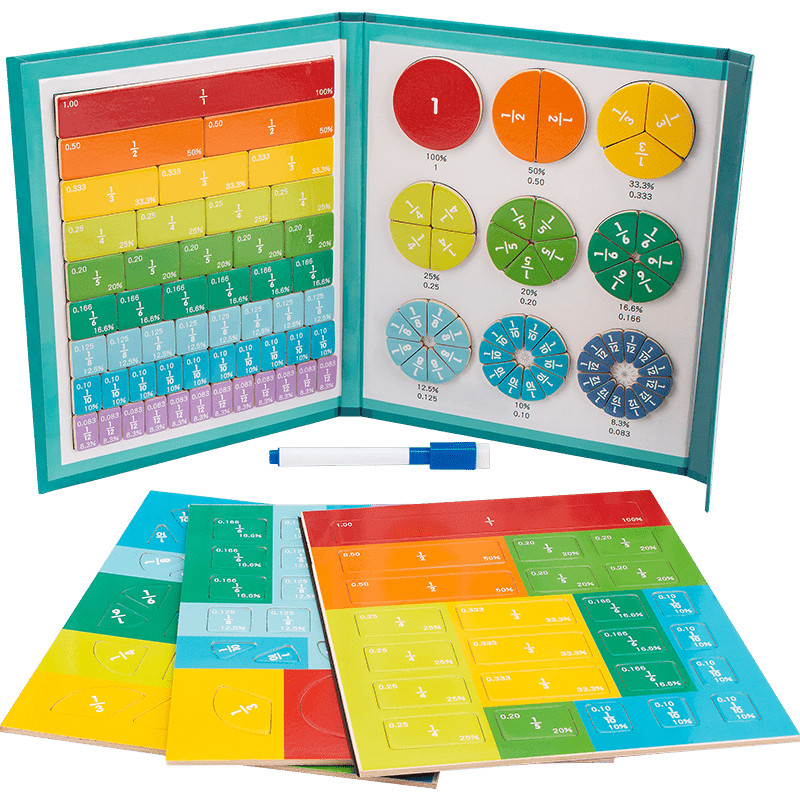 Magnetic Math Book for Kids 3-8 Years - STEM Fraction & Percentage ...