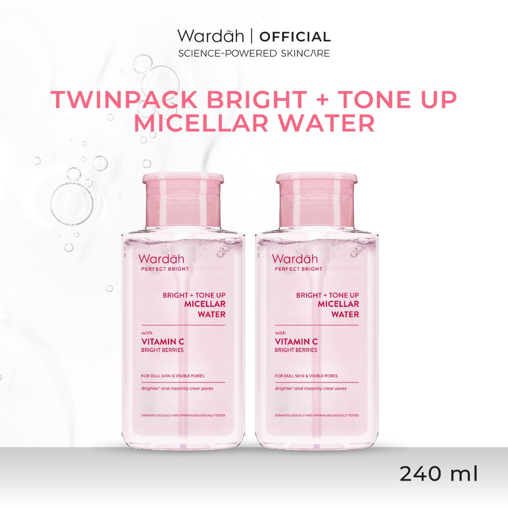 [TWINPACK] WARDAH Micellar Water 240 ml (Perfect Bright, Nature Daily, Lightening Oil, Acnederm) - Pembersih Make Up Waterproof Tanpa Bilas - Skincare - Gambar 2