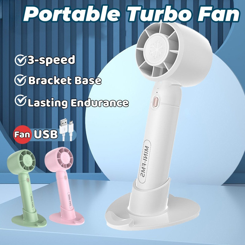 Portable Mini Fan USB 3-Speed Adjustable Rechargeable Turbo Fan ...