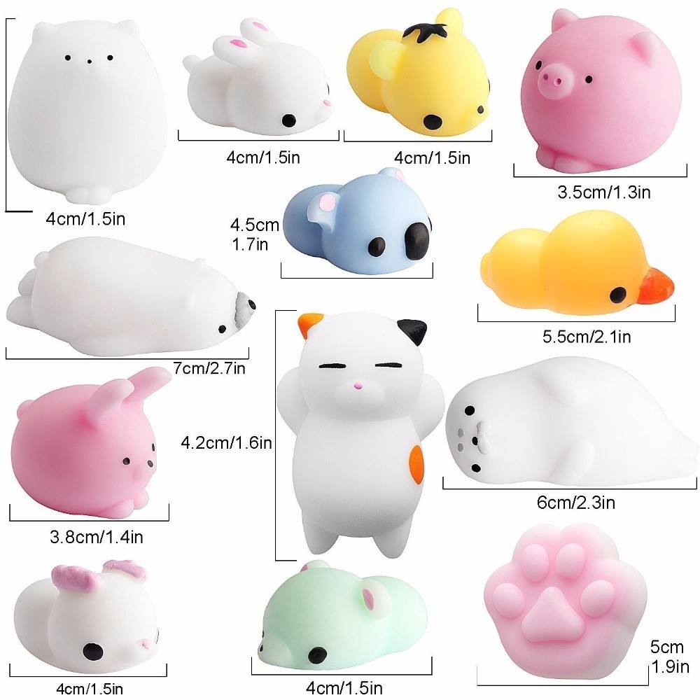5Pcs Squishy Toy Cute Animal Antistress Ball Squeeze Mochi Rising Toys ...