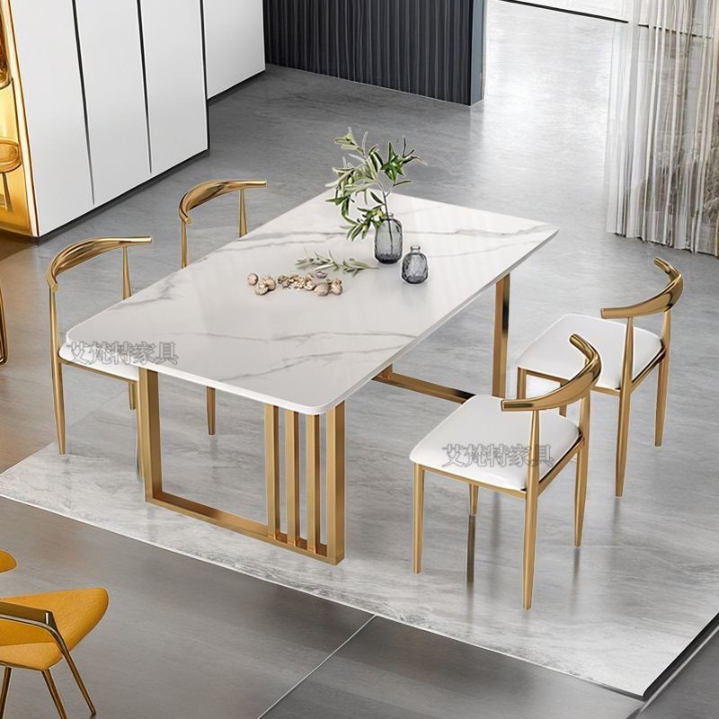 Nordic Stone Plate Dining Table Light Luxury Modern Simple Home Small ...