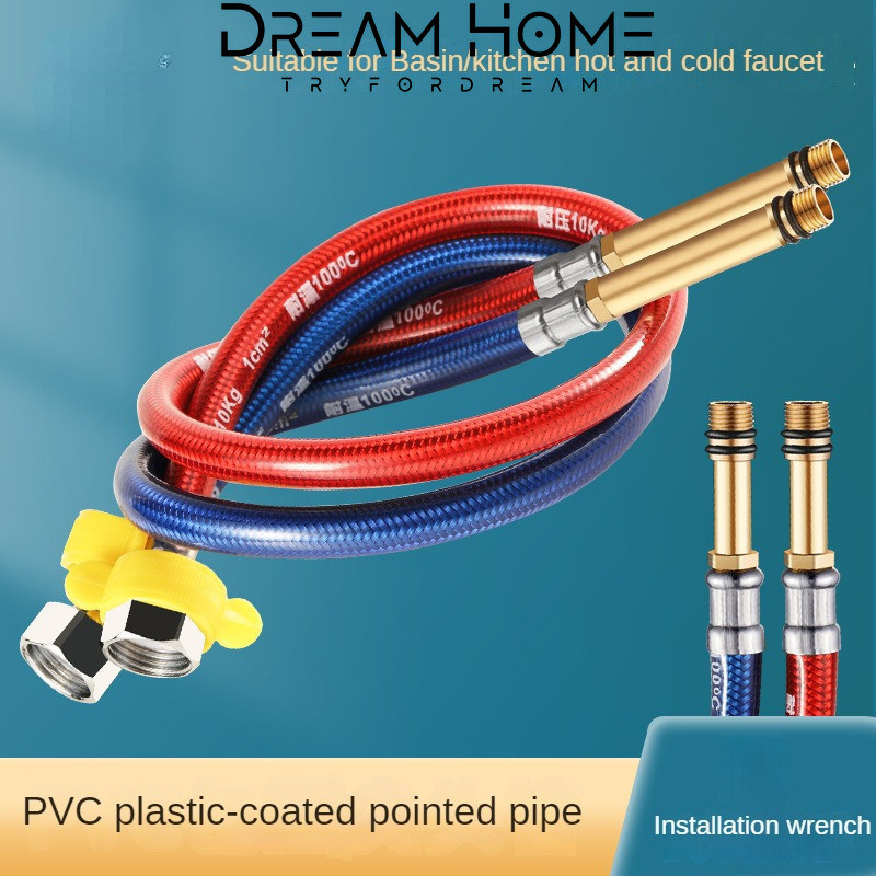 Faucet Hose Hot&Cold Water Inlet Pipe 304 Stainless Steel Pointed ...