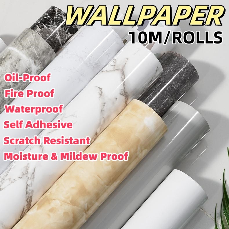 【SG Stock】10m Kitchen Oil-Proof Sticker Self Adhesive Wallpaper Wall ...