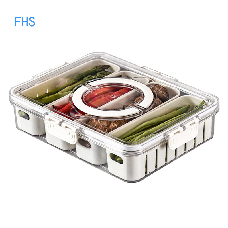 FHS Portable Snackle Box Serving Tray Clear Snack Storage Container ...
