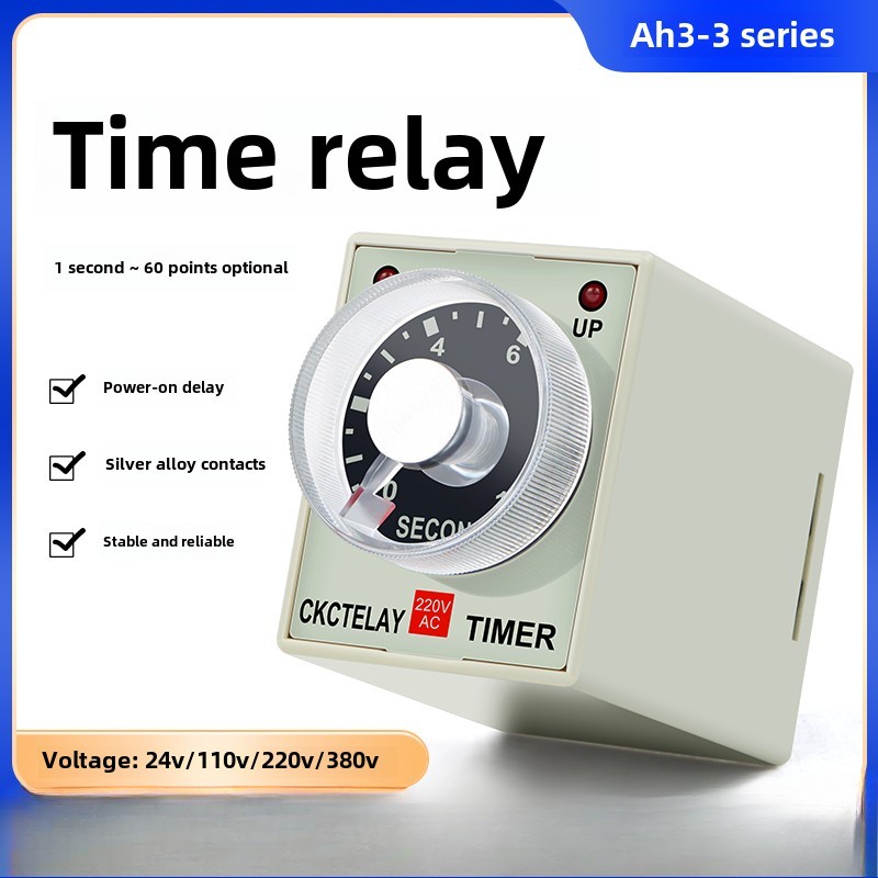 Ah3-3 Time Relay Power-on Delay Timer AC220/DC24V AH3-3 Free Base ...
