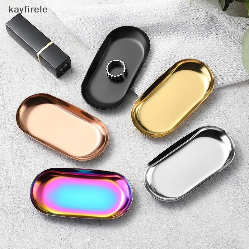 kayfirele Stainless Steel Manicure Jewelry Storage Tray Metal Cosmetic ...