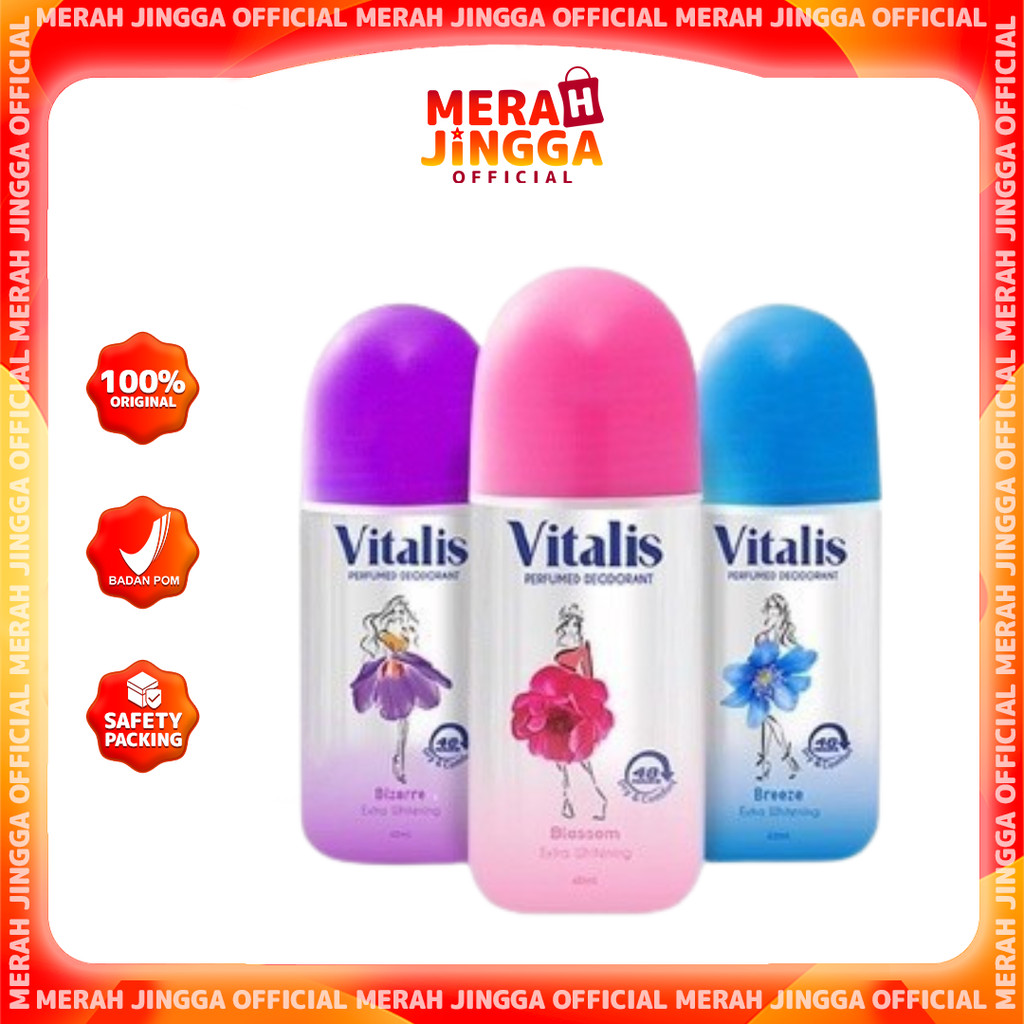 Vitalis Perfumed Deodorant Roll On 40ml / Merah Jingga Official