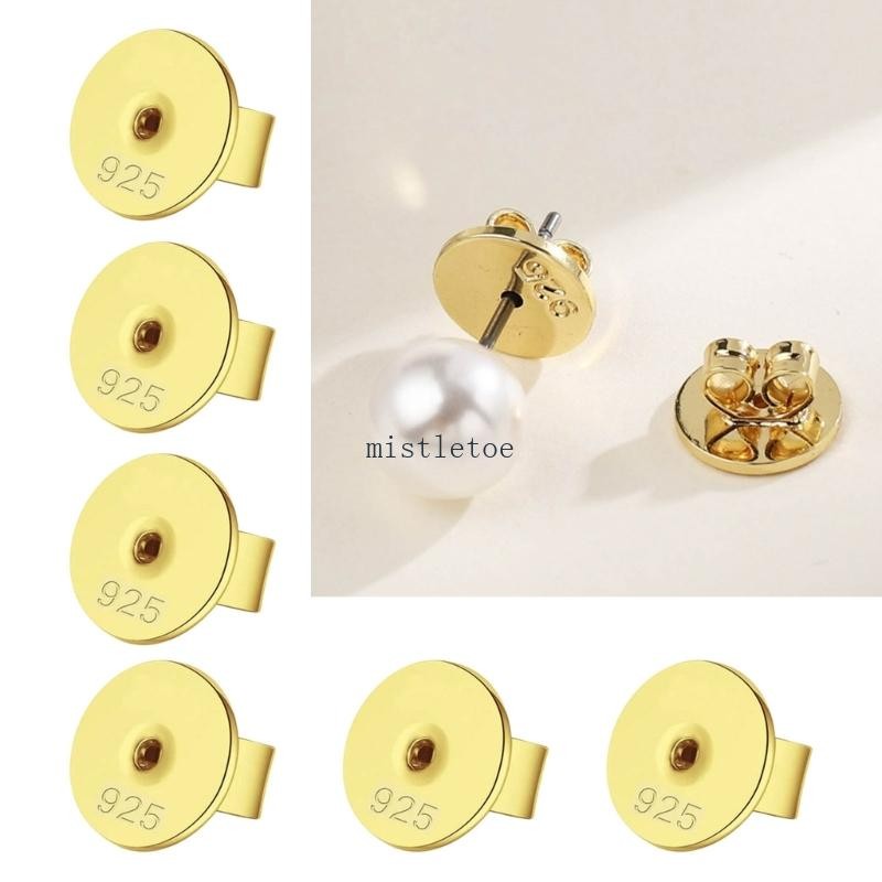 MIS Pack of 10 Round Disc Ear Closures Comfortable Ear Studs Back ...