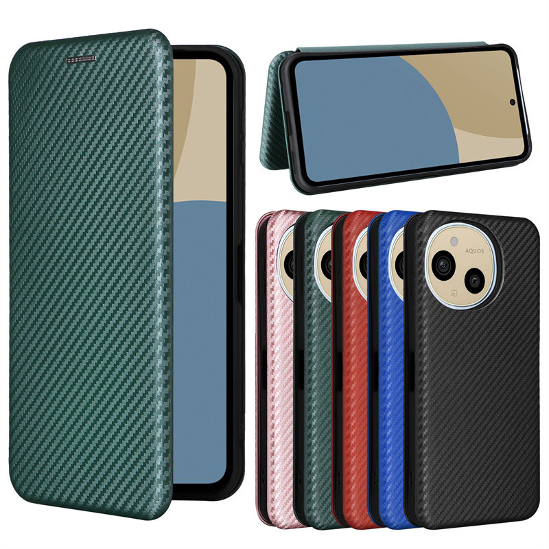 Vintage Carbon Fiber PC and TPU Case For Sharp Aquos Sense9 Flip ...