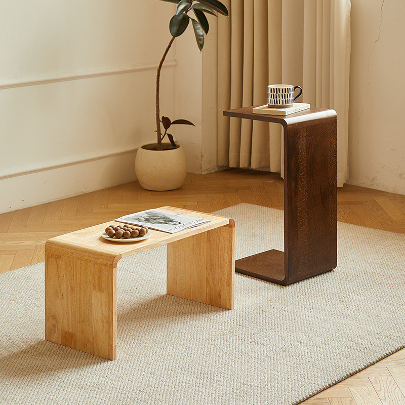 Solid Wood Small Apartment Storage Rack Bay Window Mini Table Living ...