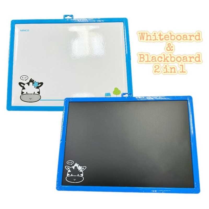 2in1 A3 Hanging Whiteboard & Magnetic Blackboard with Free Marker/Chalk ...