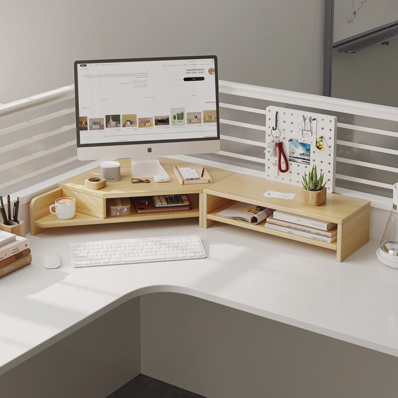 [48H Shipping] Office Desk Corner Storage Rack Computer Heightening ...