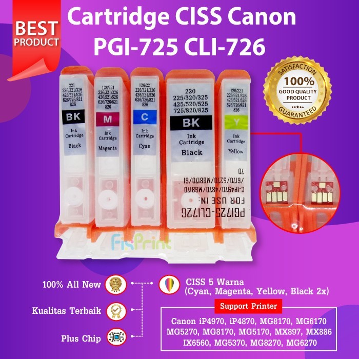FixPrint CISS Canon PGI725 CLI726  IP4970 IP4870 IP6550 IX6560 MG5170 MG52