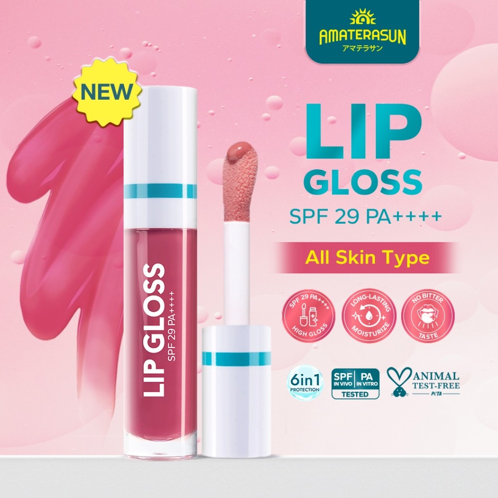 AMATERASUN Lip Gloss SPF29 PA++++ / Merah Jingga Official - Gambar 2