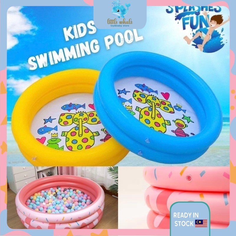 🐳3 Rings 2 Rings Inflatable Round Pool Kids Swimming Pool Kolam Mandi ...