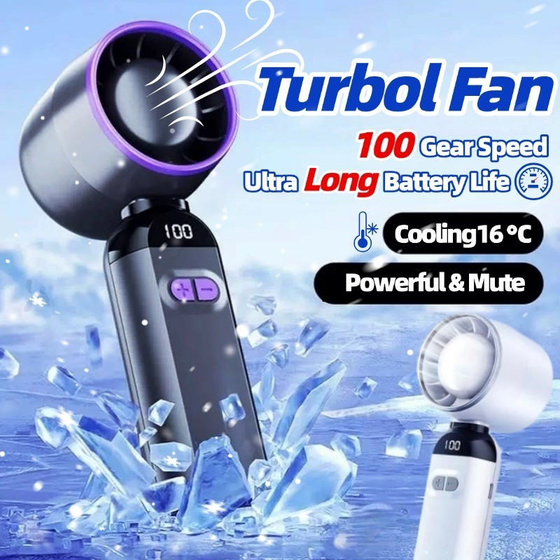 Turbo Fan Portable Mini Mute Cooling Fan 100 Gear Speed USB ...