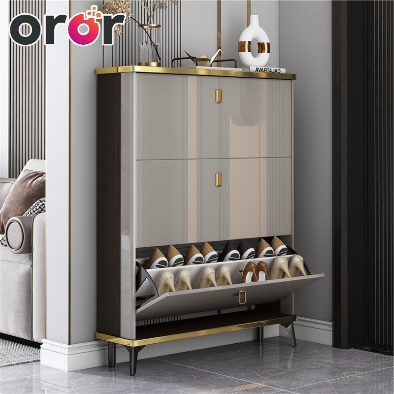 OROR Shoe Cabinet Italian Slim Shoe Rack Large Capacity Shoe Storage ...