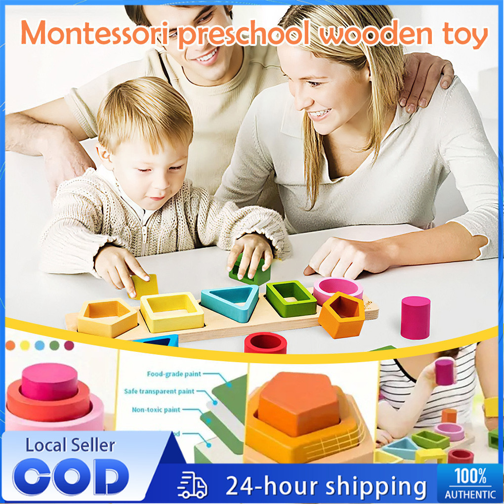 Geometric Color Shape Matching Educational Toys for Kids Montessori ...