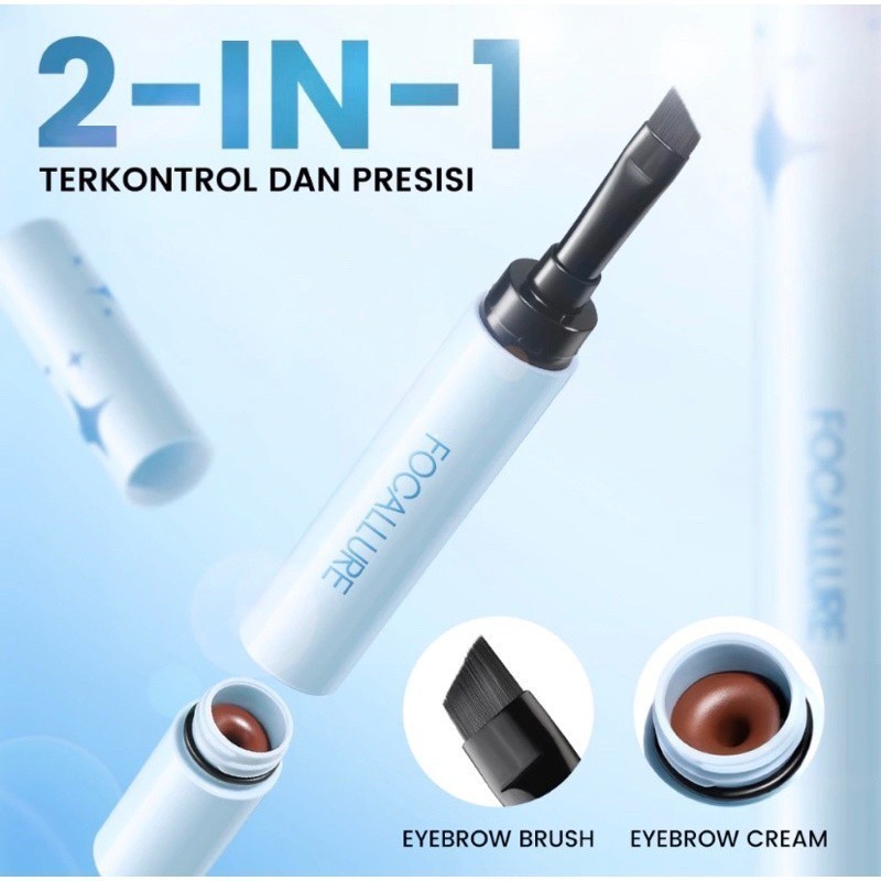 Focallure Pro Stay 3D Eyebrow Pomade Cream 2in1 Waterproof FA-E23 / Merah Jingga Official - Gambar 3