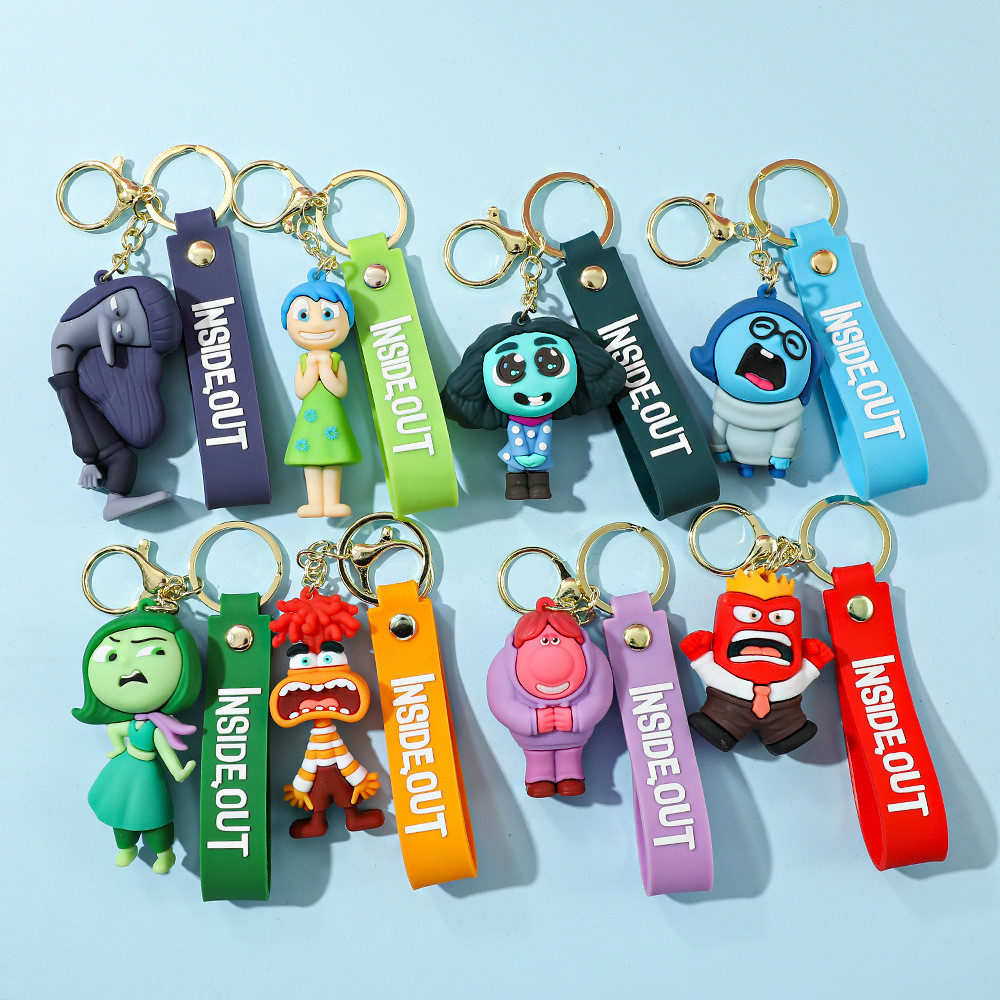 New inside out joy sadnees anger fear Keychain PVC Doll Model Pendant ...