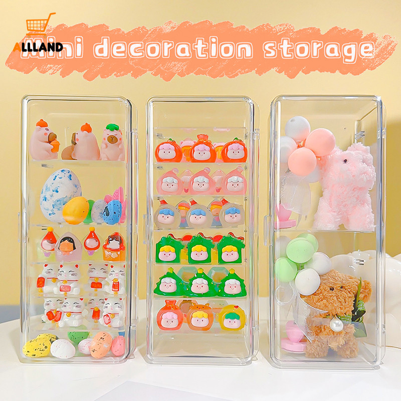 Creative 8 Layers Transparent Mini Cartoon Dolls Storage Box ...