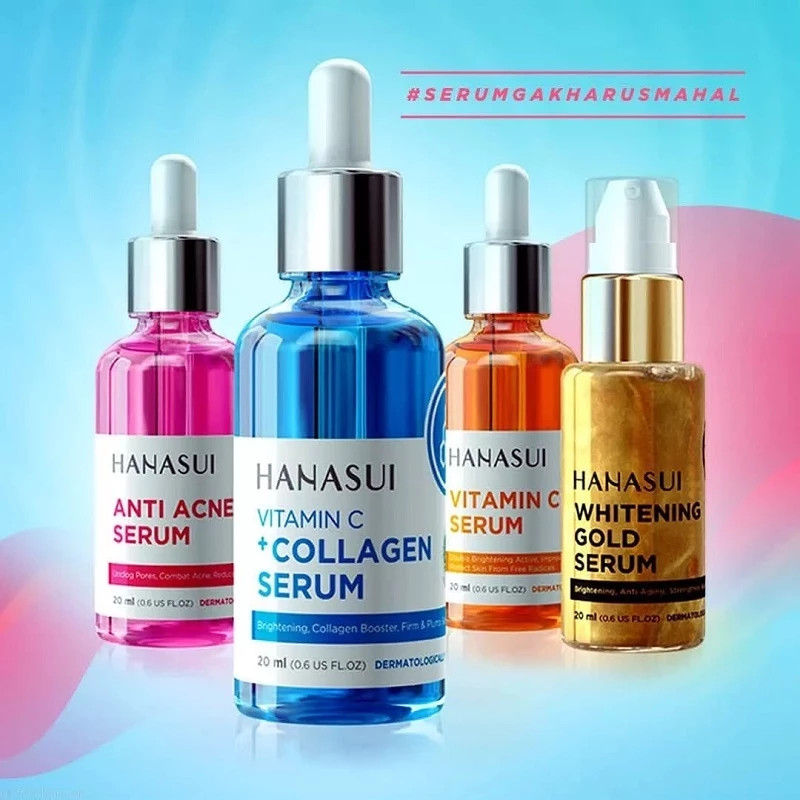 HANASUI Serum Vit C + Collagen / Anti Acne / Vitamin C / Whitening GOLD / Bright / Merah Jingga Official - Gambar 3