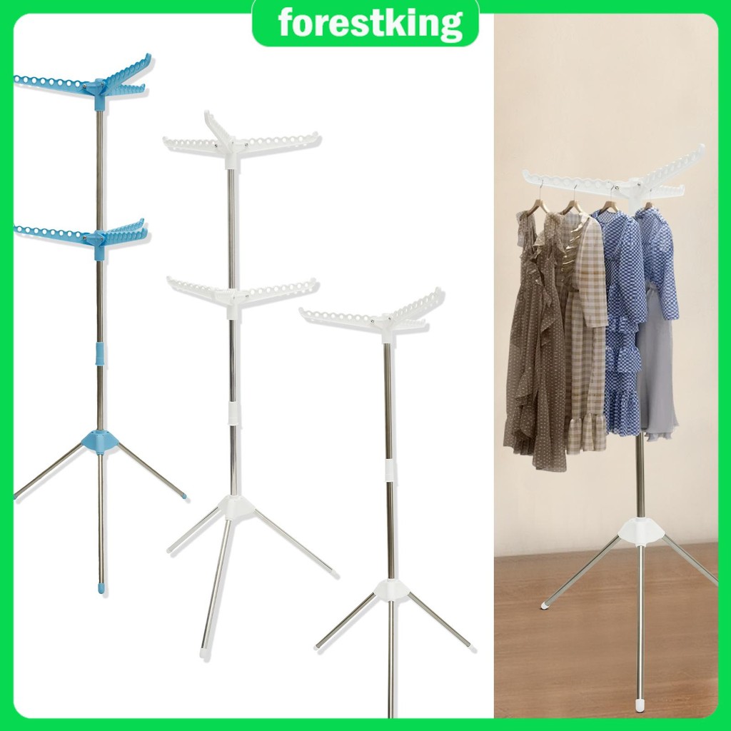 2 Layers/1 Layer Clothes Drying Rack with Rotating Clothes Rail ...