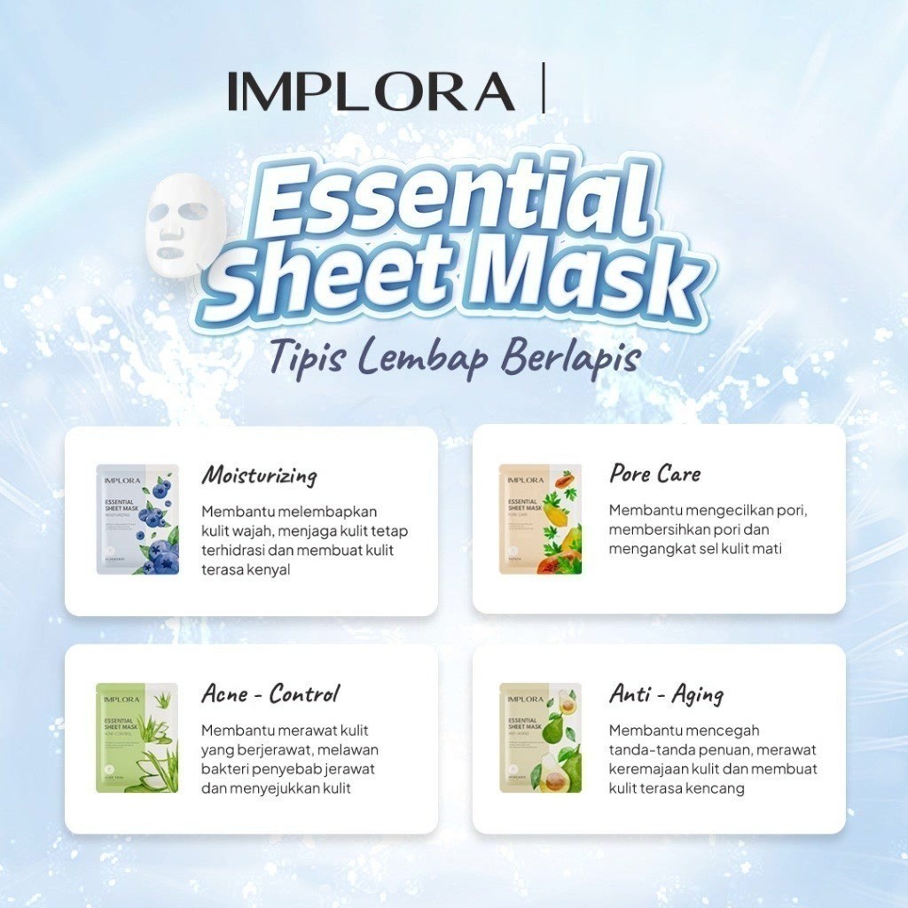 Implora Essential Sheet Mask 25g / Merah Jingga Official - Gambar 3