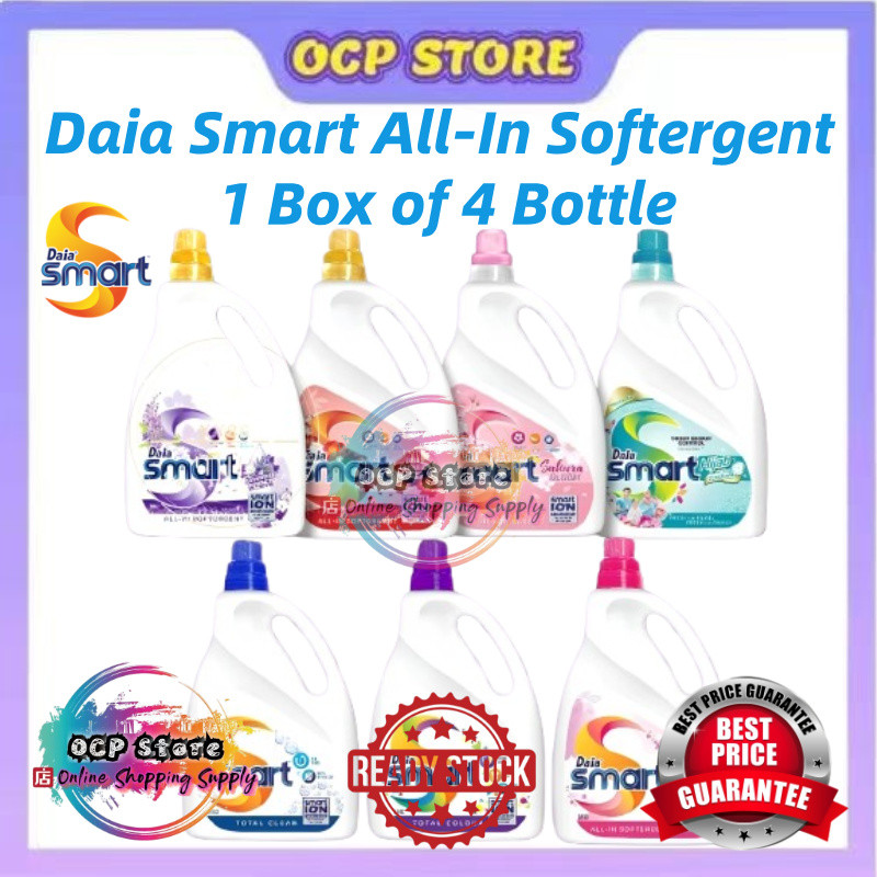 Daia Smart All-In Softergent Liquid Detergent 3.6kg 1 Box of 4 Bottle ...