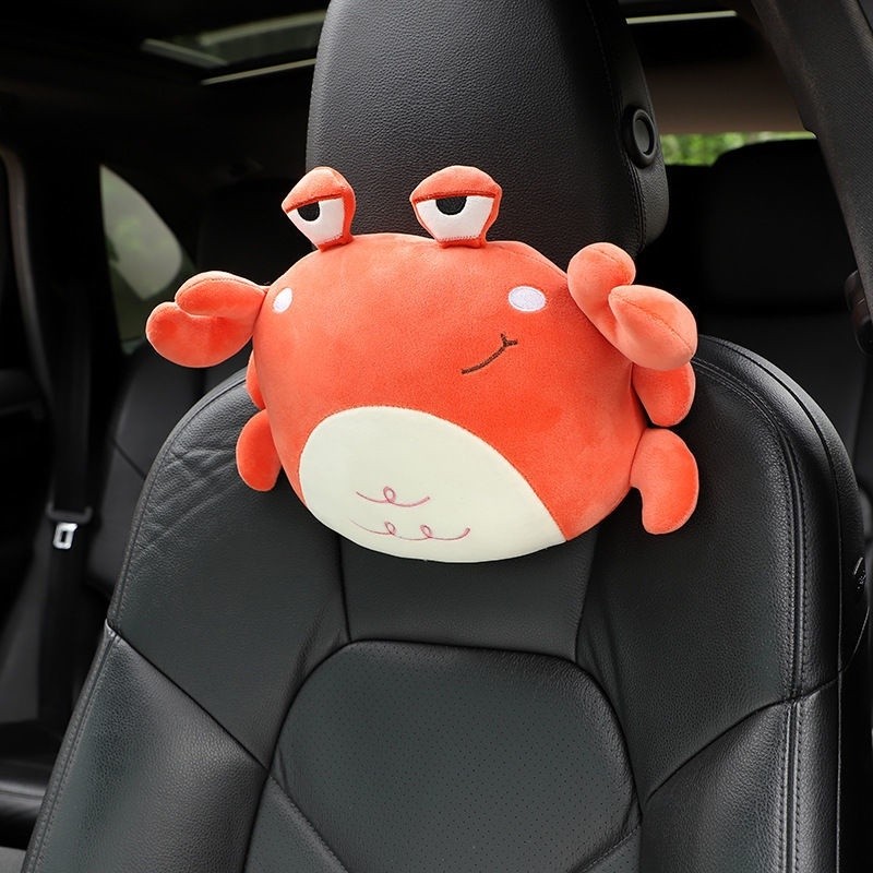 2PCS Funny Cartoon Car Headrest Covers, Cute Funny Cartoon Eyes Car Headrest Covers Car Seat Head Rest Protector Auto Front Seat Rest Decoration D 1 P