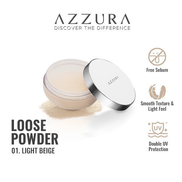 AZZURA Loose Powder Bedak Tabur / Merah Jingga Official - Gambar 4