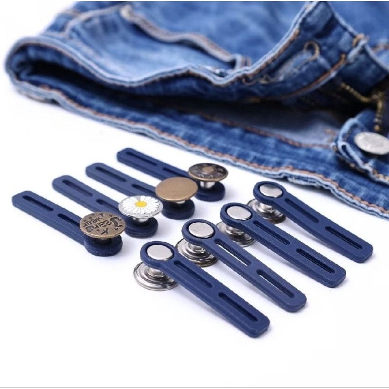 1PCS Kancing Celana Jeans Panjang Adjustable Double Extender Aksesoris Tambahan Pembesar Manset Pakaian A087 - Gambar 2