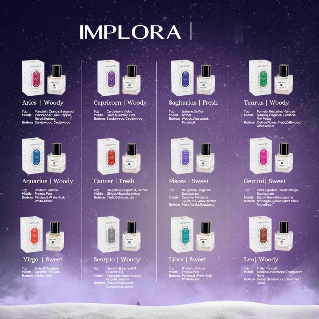 Implora Zodiac Series Eau De Parfum 30ml / Merah Jingga Official - Gambar 4