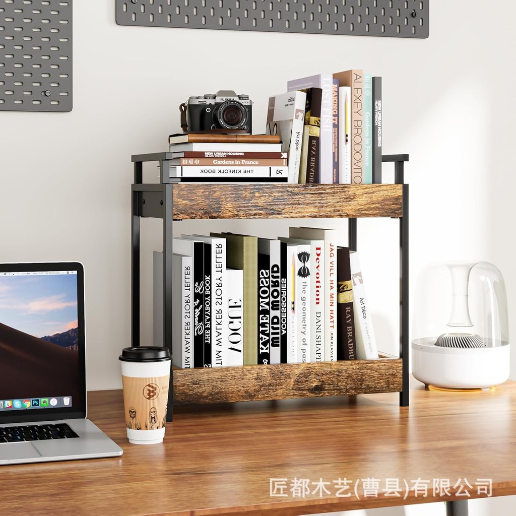 Yixi Wooden Coffee Station Countertop Storage Rack Two-Tier Storage ...