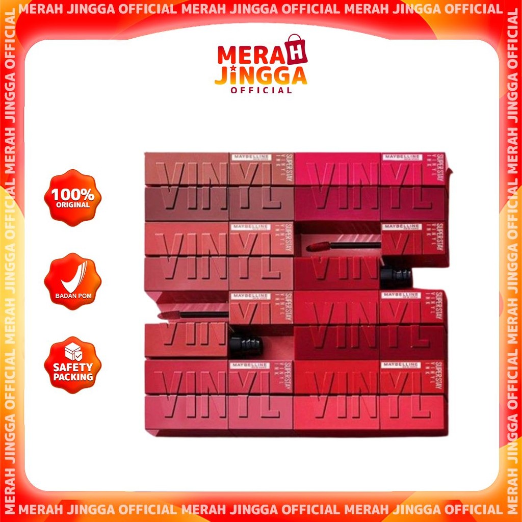 Maybelline Superstay Vinyl Ink - Liquid Lipstik Lipstick Make Up Lip / Merah Jingga Official
