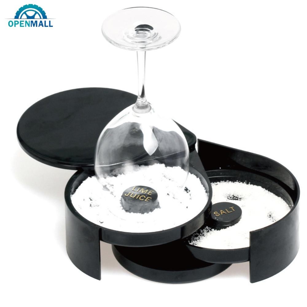 OPENMALL 3 Tier Rotating Salt Rimmer Box Mixing Salt Sugar Rim Box Salt ...
