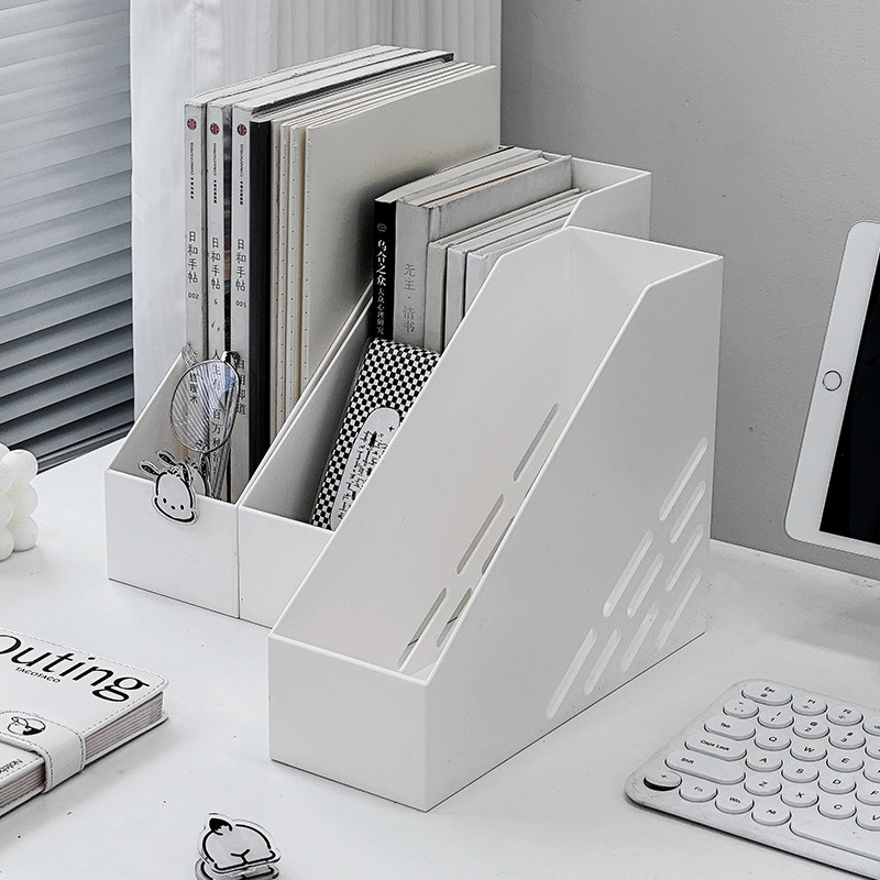 Vertical book stand file storage rack desktop bookshelf anti-falling ...