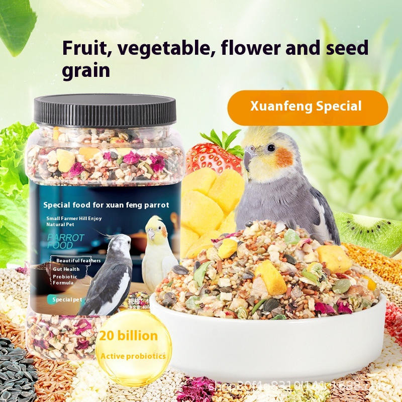 Image showcasing Parrot specific flower and grass seeds bird food, Budgie, love bird ...