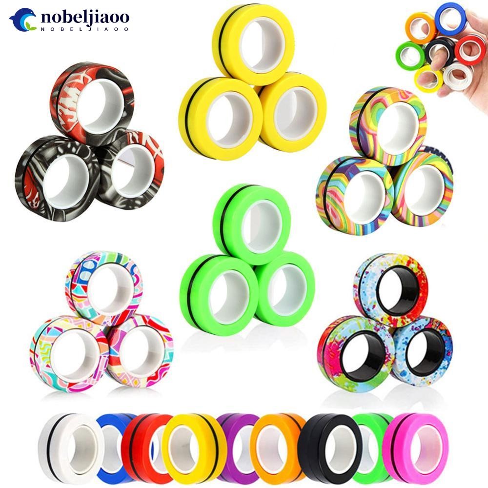 NOBELJIAOO Fidget Toys Funny Finger Magnetic Ring Fidget Spinner for ...