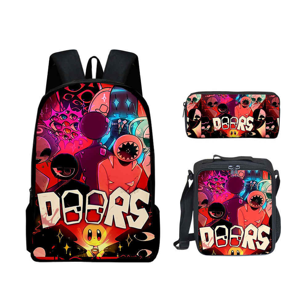 Doors roblox Figure Escape Door School Bag Insulated Meal Bag Pencil ...