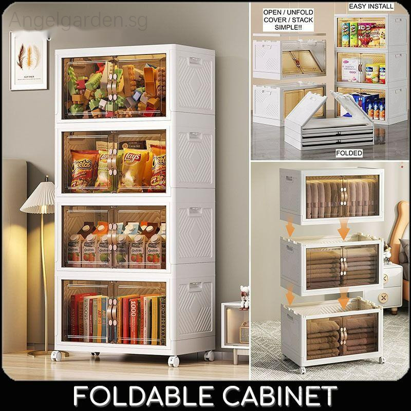 ANGN Foldable Cabinet Drawer Chest Stackable Storage Drawer Cabinet ...