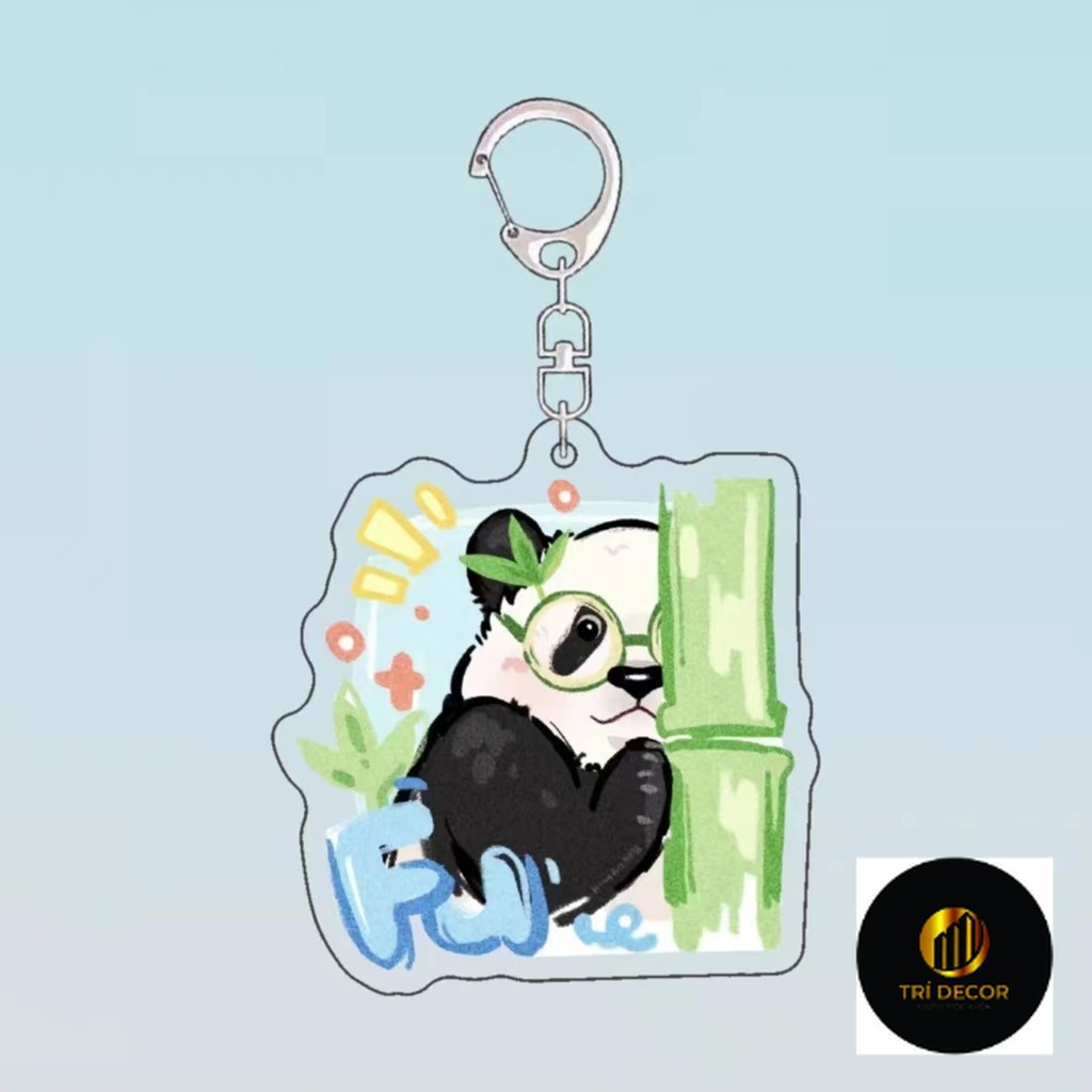 Keychain, Standee Model Cute Panda Fubao Study Desk Decoration | Shopee ...