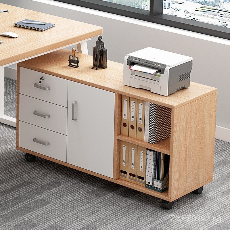 Floor-standing File Cabinet with Lock, Mobile Small Cabinet, Document ...