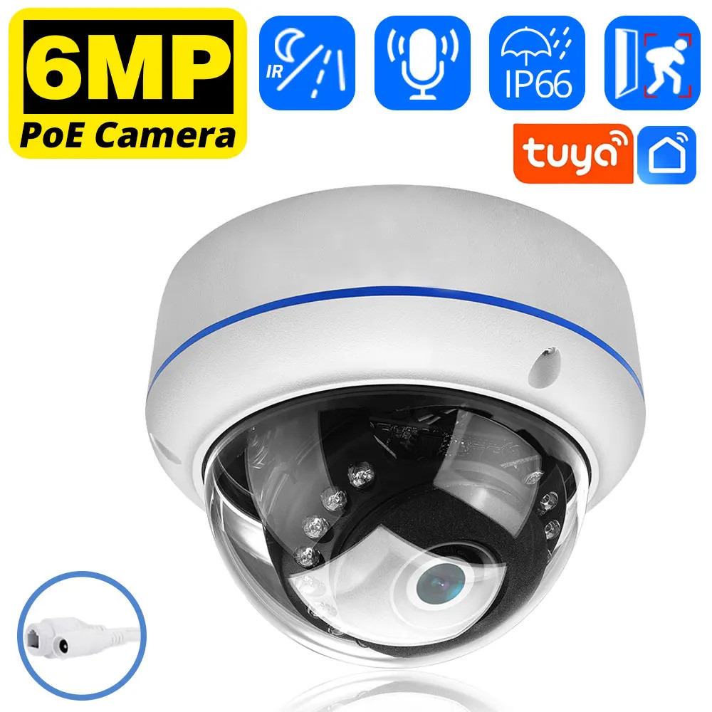[NEW] TROPICTROVE Tuya Smart Poe Ip Dome-camera Outdoor 6mp Hd Video ...