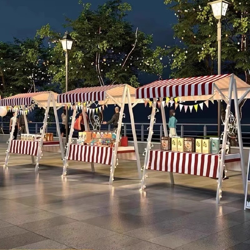 [in stock] Stall Display Stand Night Market Stall Stand Outdoor Iron ...